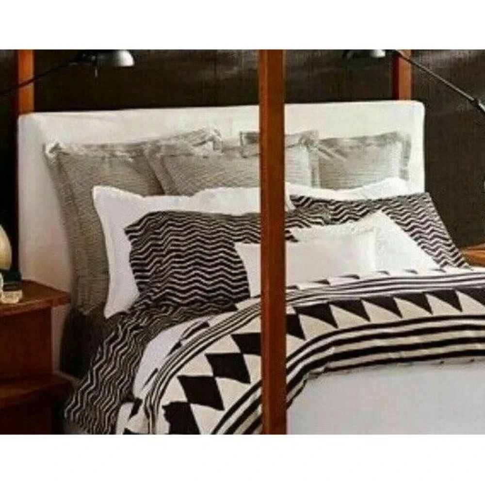 Ralph Lauren BLACK PALMS COVE Warm White Cream‎ Standard Pillow Shams NEW
